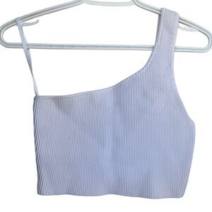 Aritzia Babaton sculpt one shoulder top white large